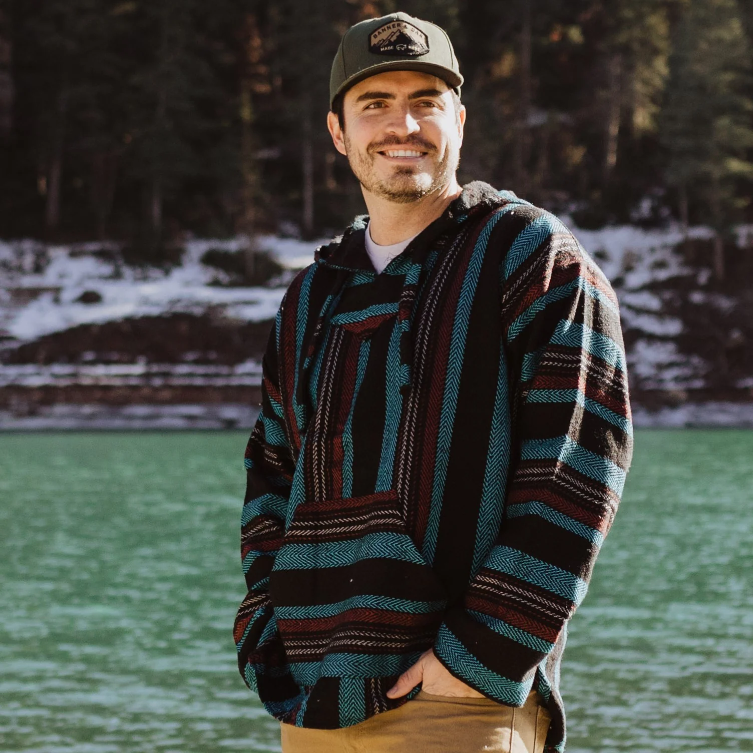 Aztec Mexican Drug Rug Baja Hoodie - Image 3