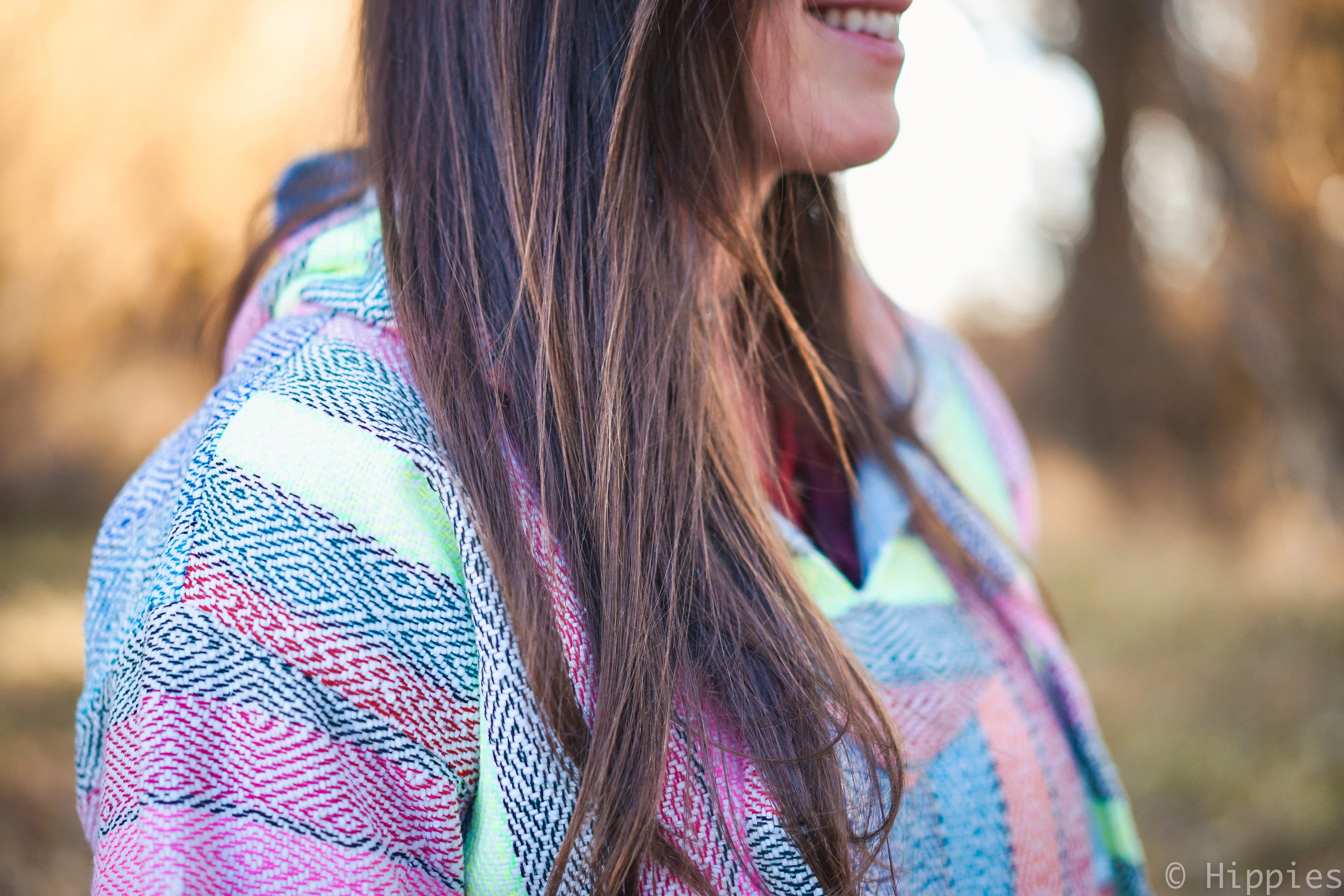 Multi Rainbow Mexican Drug Rug Baja Hoodie - Image 3