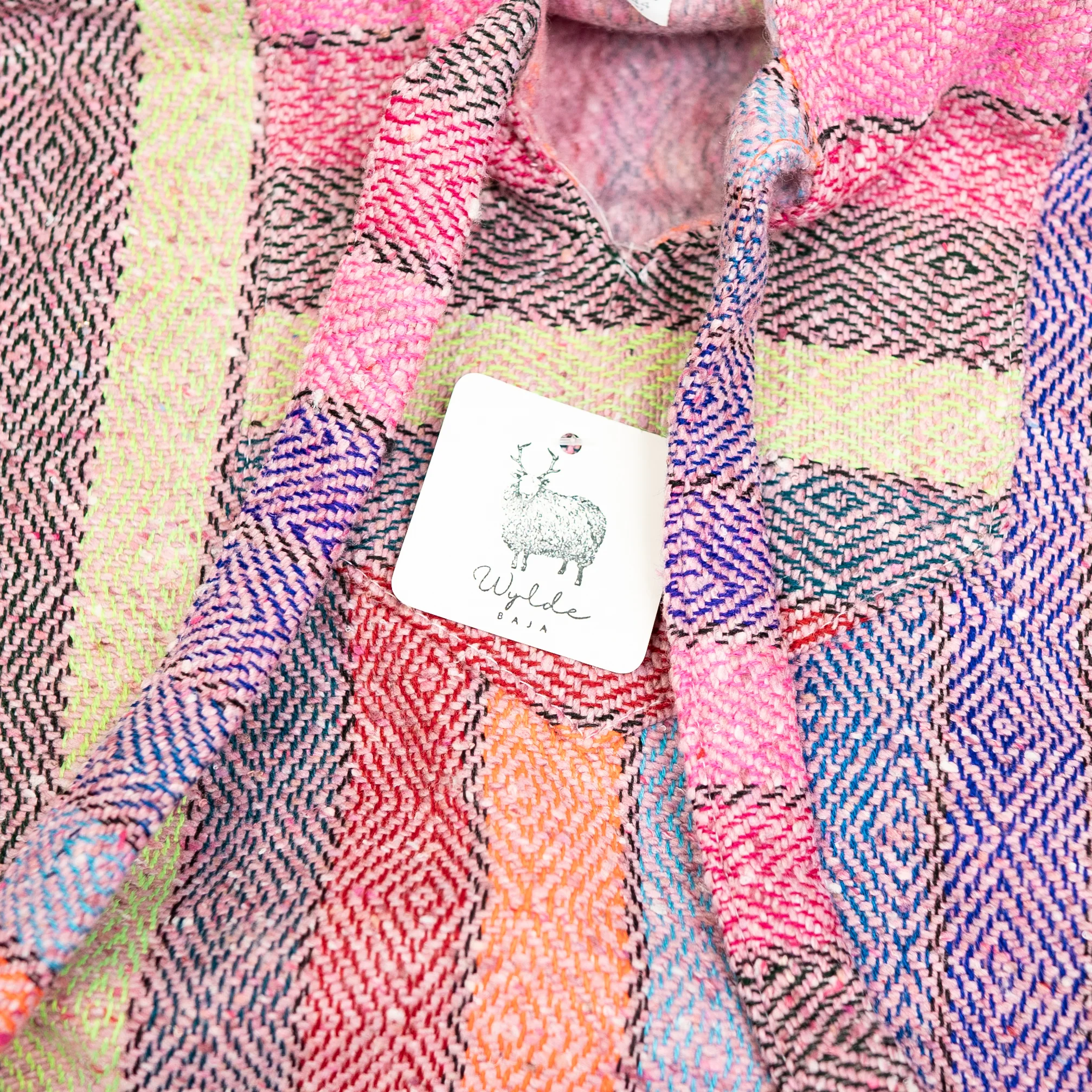Multi Rainbow Mexican Drug Rug Baja Hoodie - Image 4