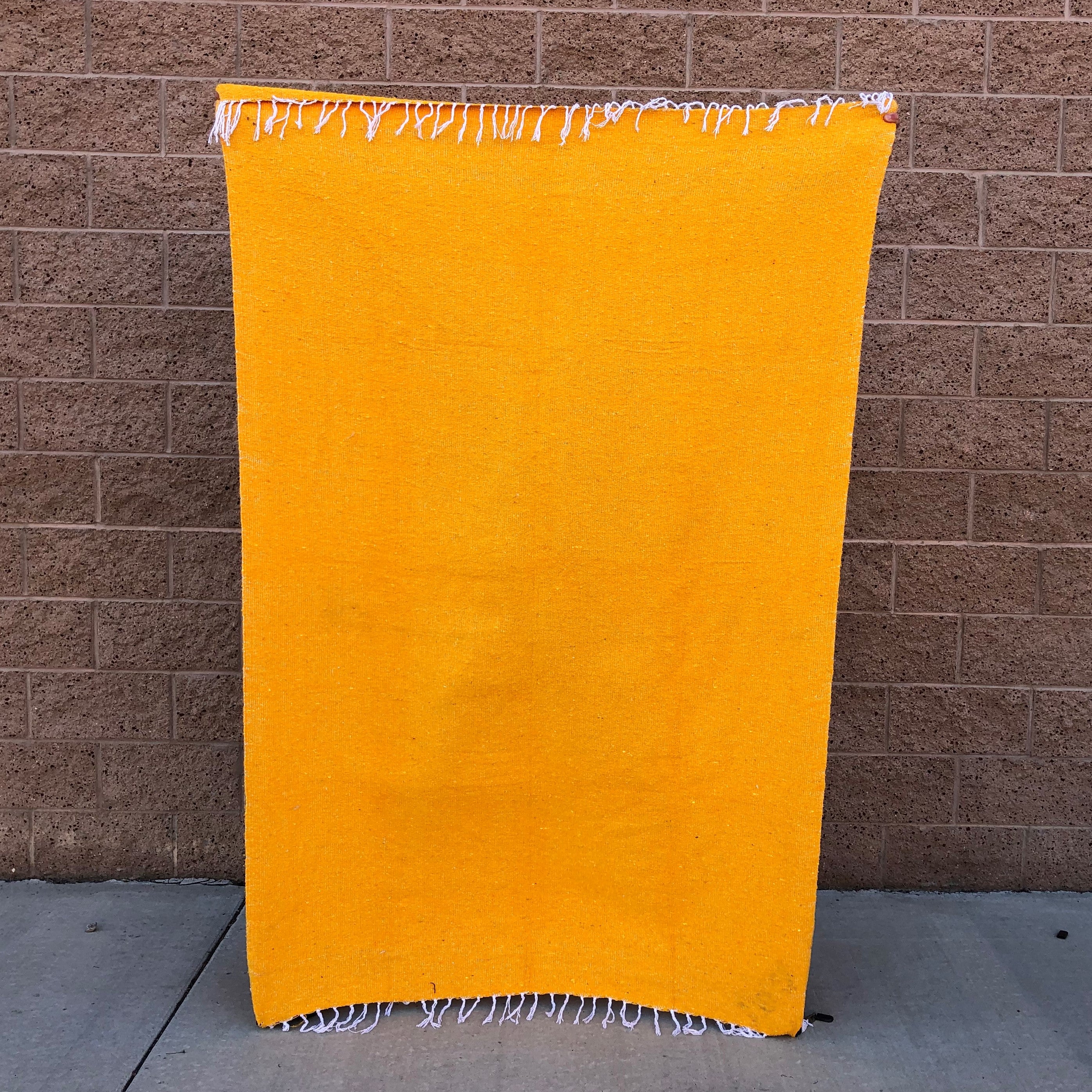 Yellow Woven Mexican Baja Blanket - Image 3